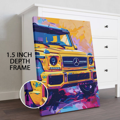 G-Wagon Pop Wall Art Painting – Luxury Car Canvas Artwork for Modern Home & Office Decor