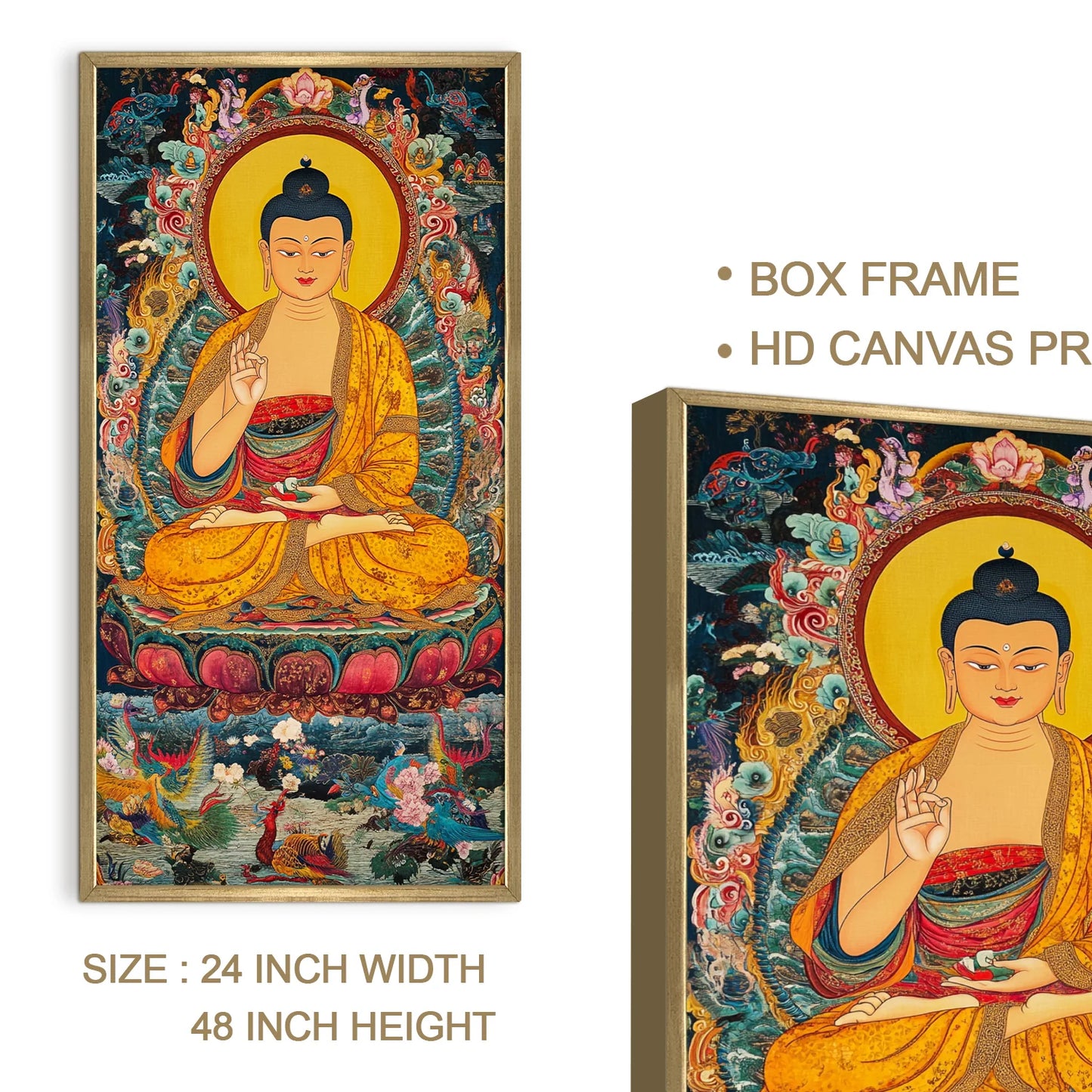 Lord Buddha Meditation Colourful Canvas Wall Painting