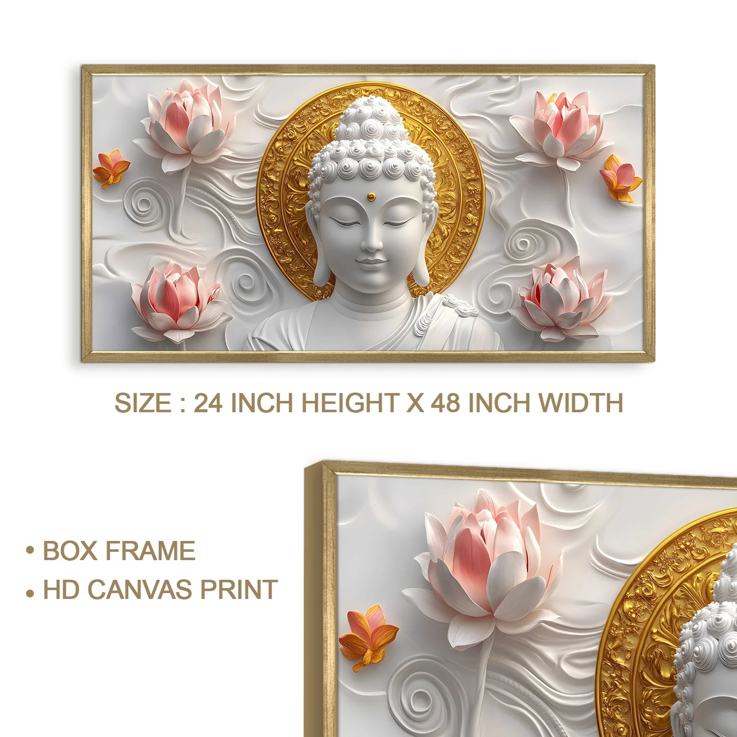 Buddha Canvas Wall Art For Bedroom Decoration