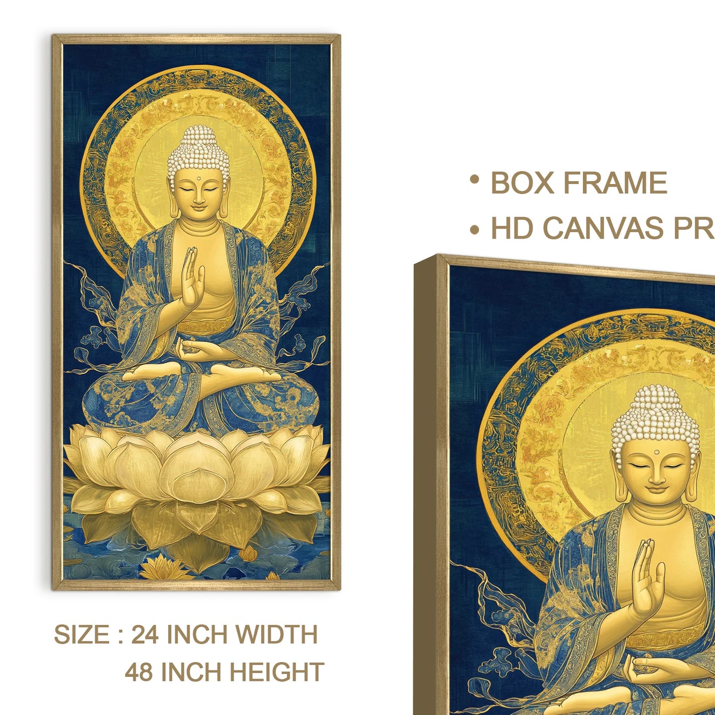Lord Buddha Meditation Canvas Wall Painting For Room Decoration