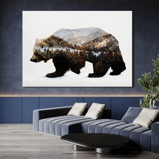 Bear Wildlife Canvas Wall Painting