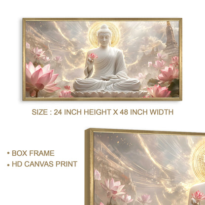 Lord Buddha And Lotus Wall Decor For Bedroom