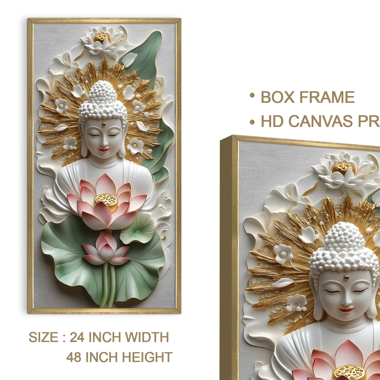 Lord Buddha Canvas Wall Art For Office And Room Decor