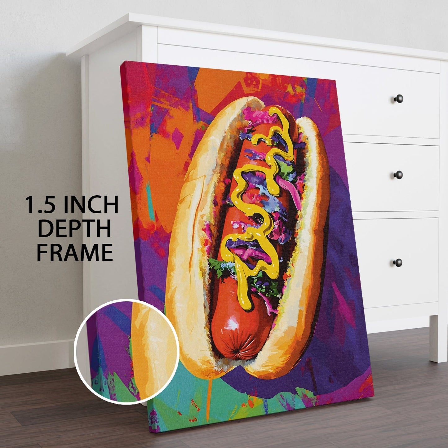Hot Dog canvas wall art painting