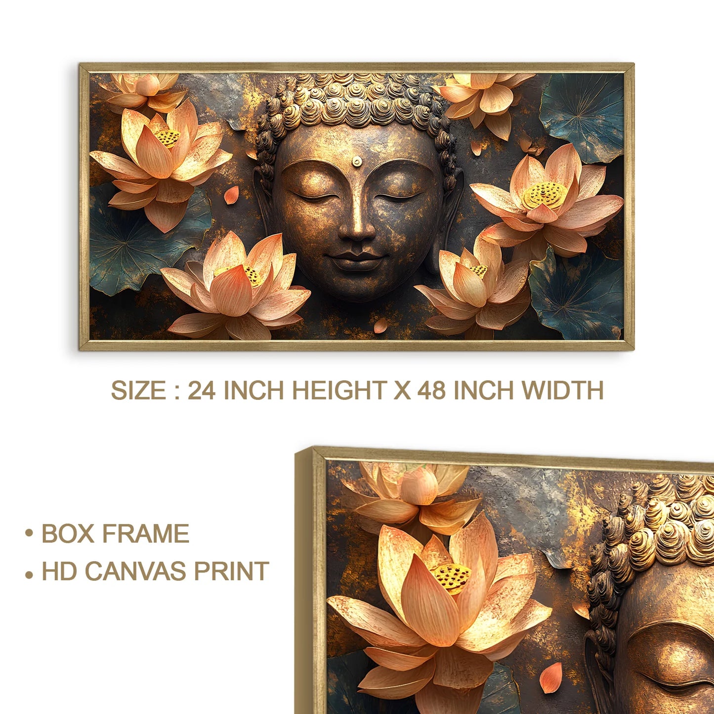 Buddha with Lotus Wall Art Decoration For Bedroom