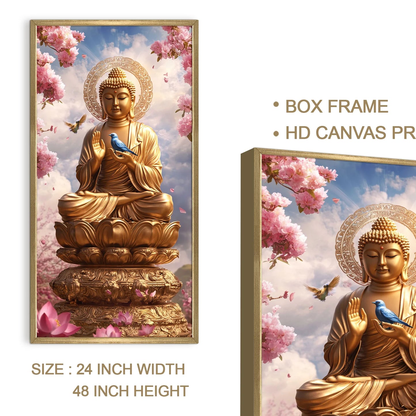 Lord Buddha Canvas Wall Art For Office Decoration