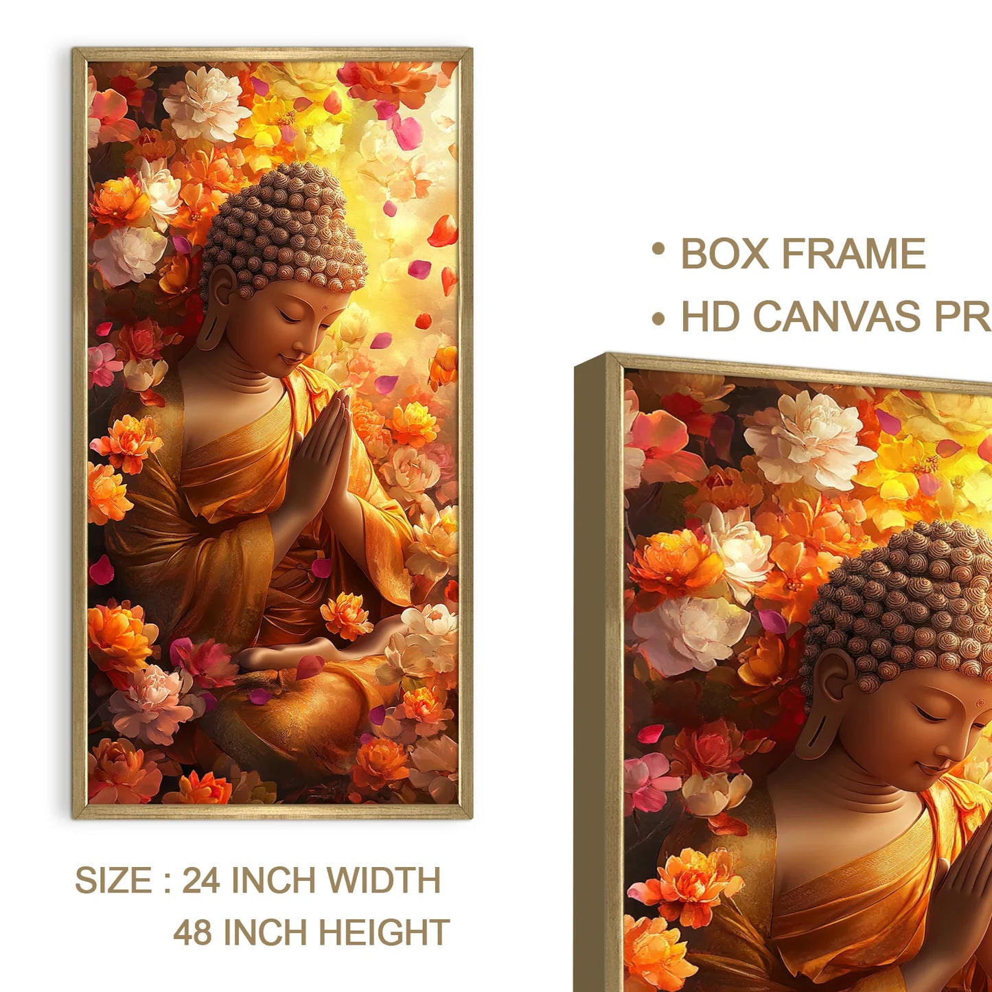 Lord Buddha Golden Canvas Wall Painting For Home 