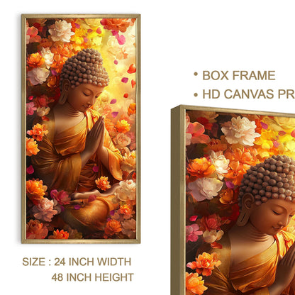 Lord Buddha Golden Canvas Wall Painting For Home 