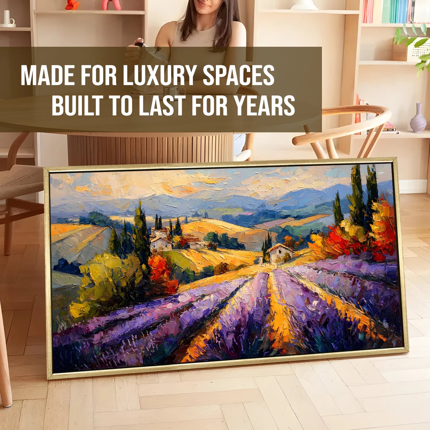 Vintage Floral Field Canvas Wall Painting For Hotel