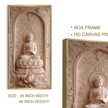 Lord Buddha With Lotus Canvas Wall Painting For Home Decoration