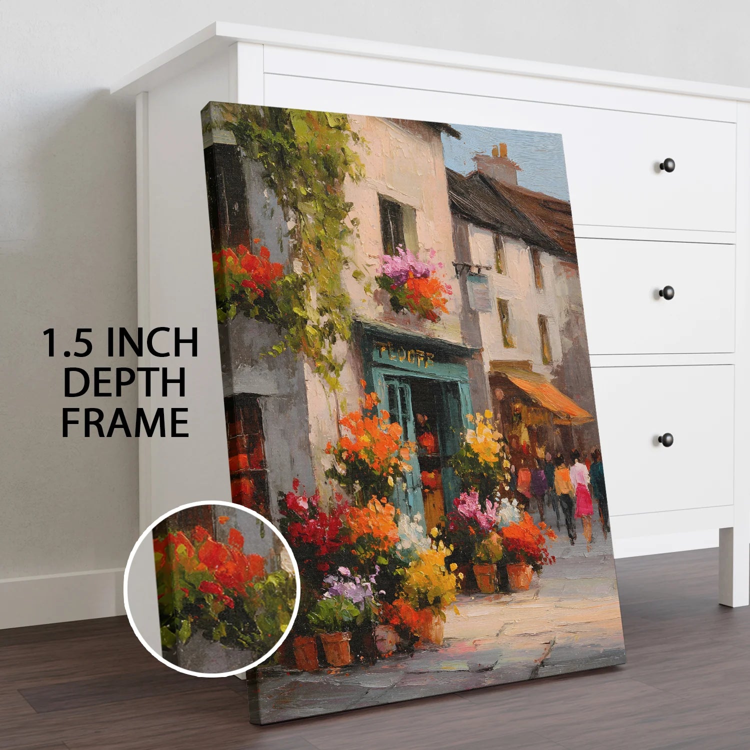 Vintage Flower Shop Wall Canvas Wall Art 