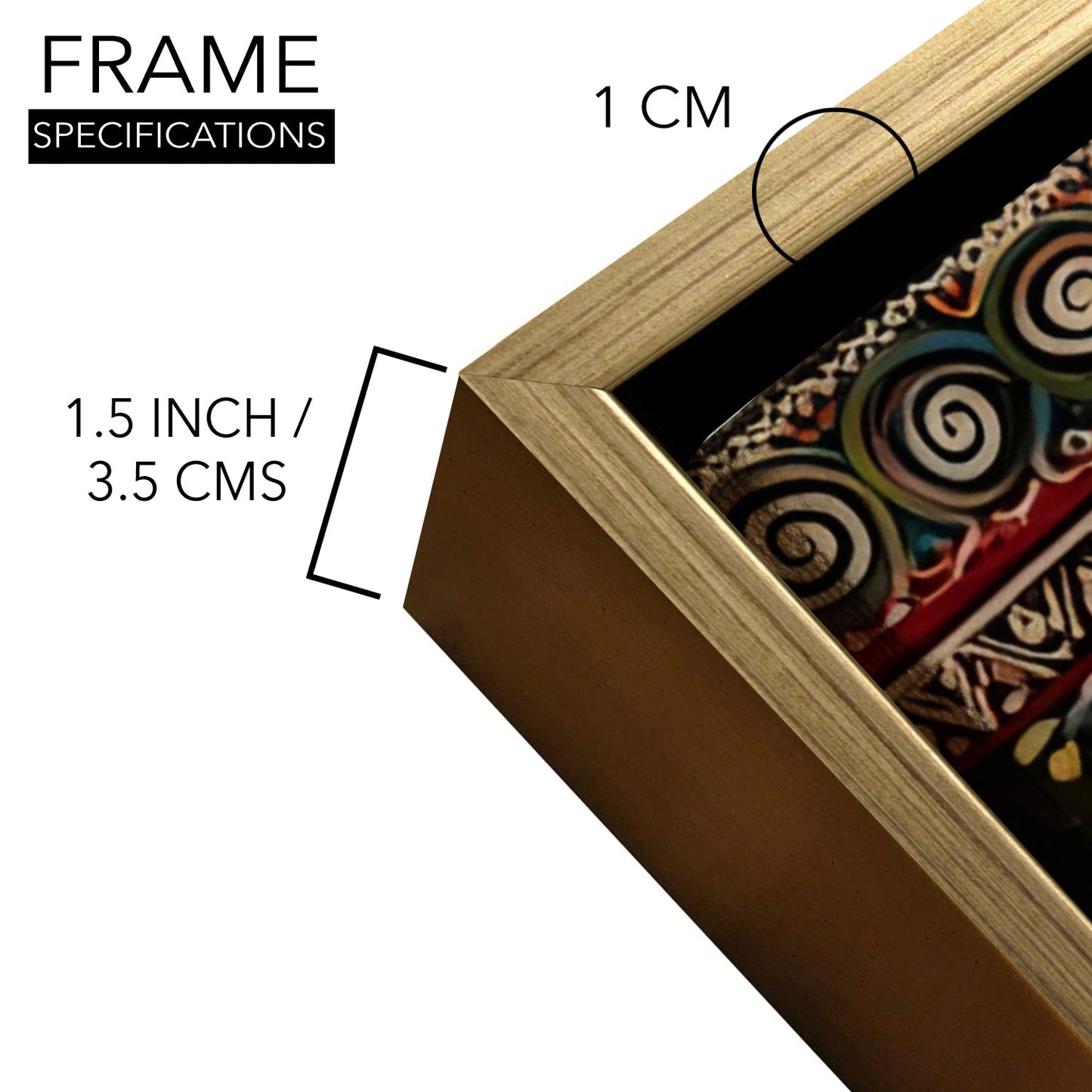 Banaras Ghats Painting Wall Art – Varanasi Riverfront with Golden Floater Frame