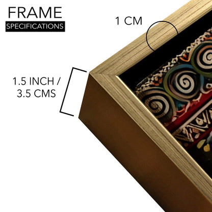 Banaras Ghats Painting Wall Art – Varanasi Riverfront with Golden Floater Frame