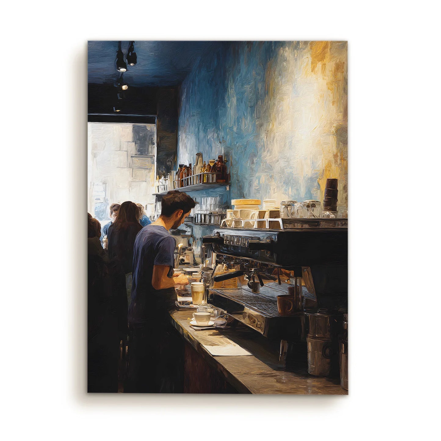 Modern Coffee Shop Wall Art – Stylish Café Interior Canvas