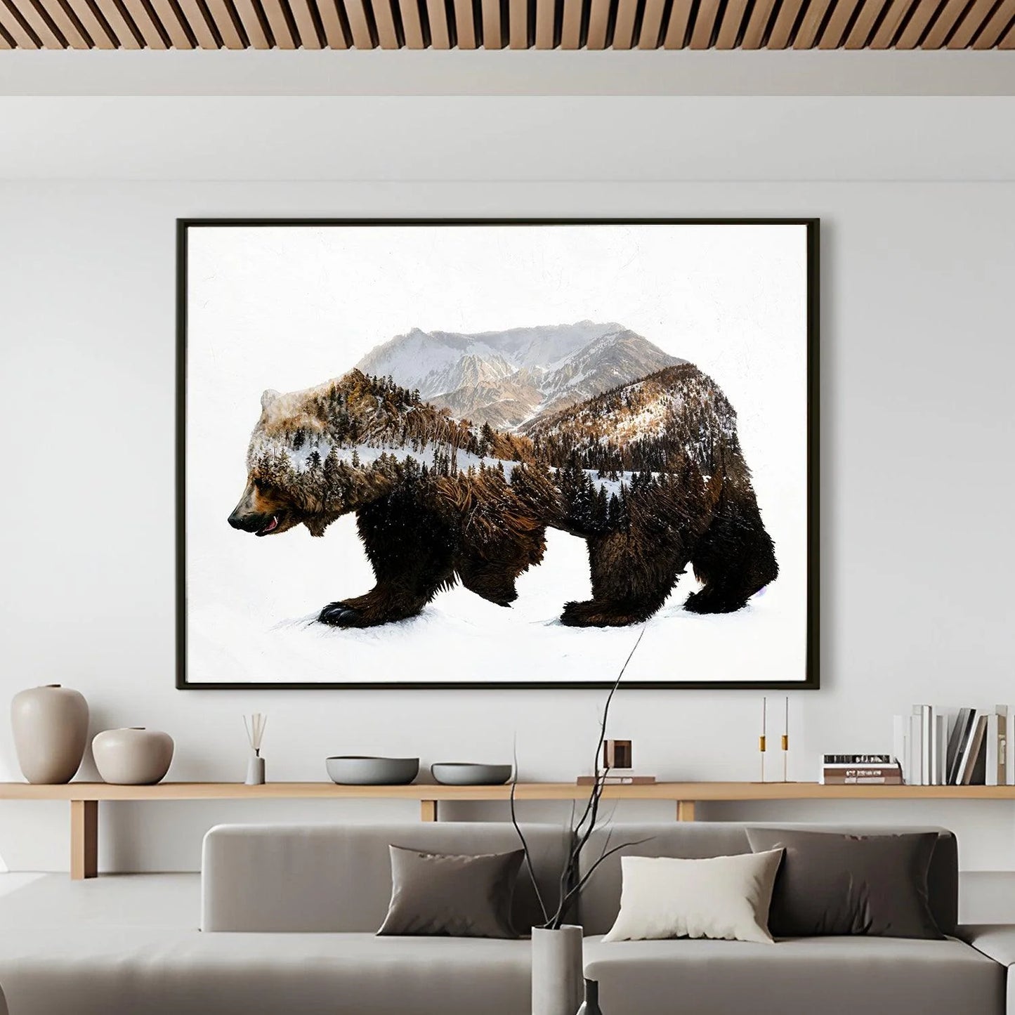 Bear Wildlife Canvas Wall Painting