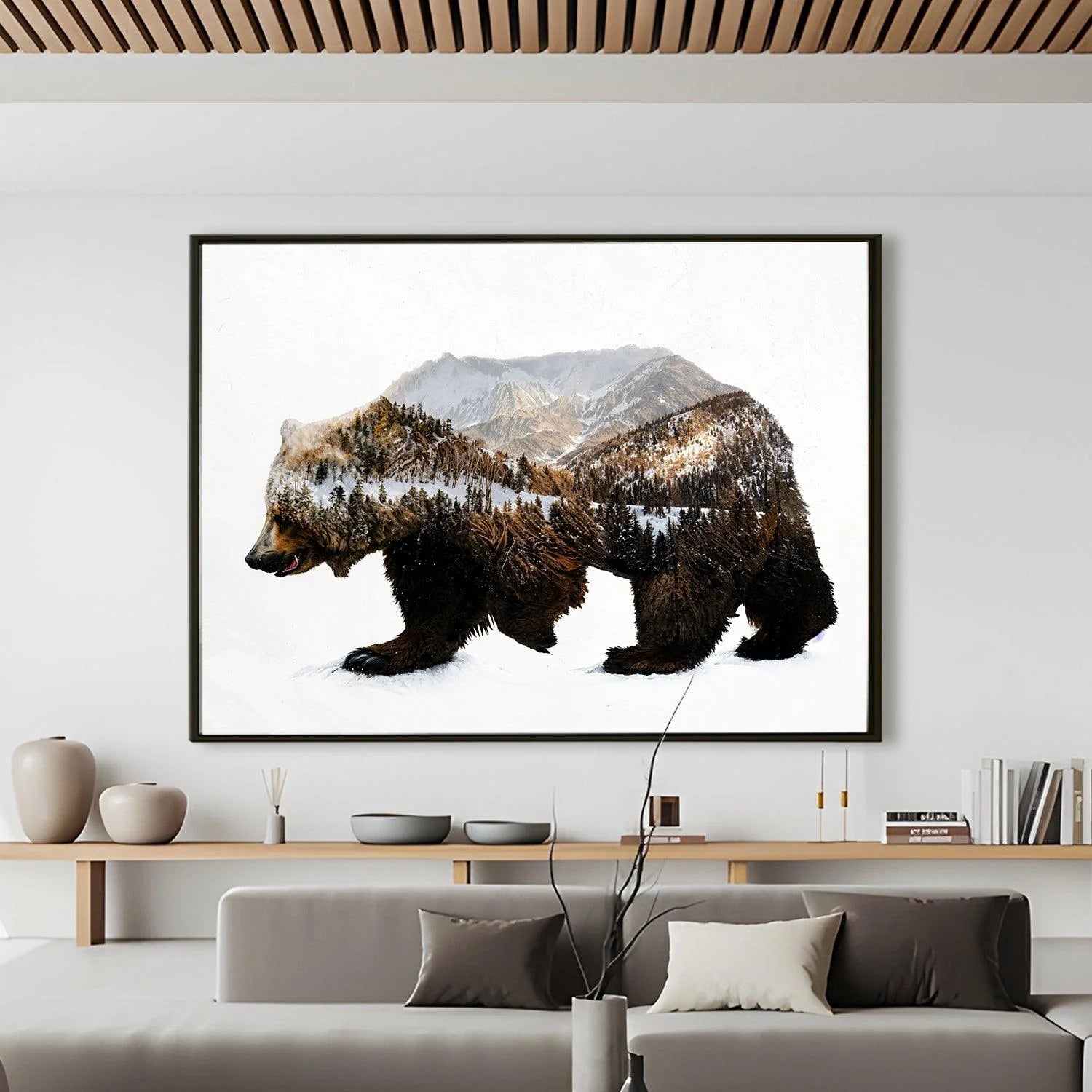 Bear Wildlife Canvas Wall Painting