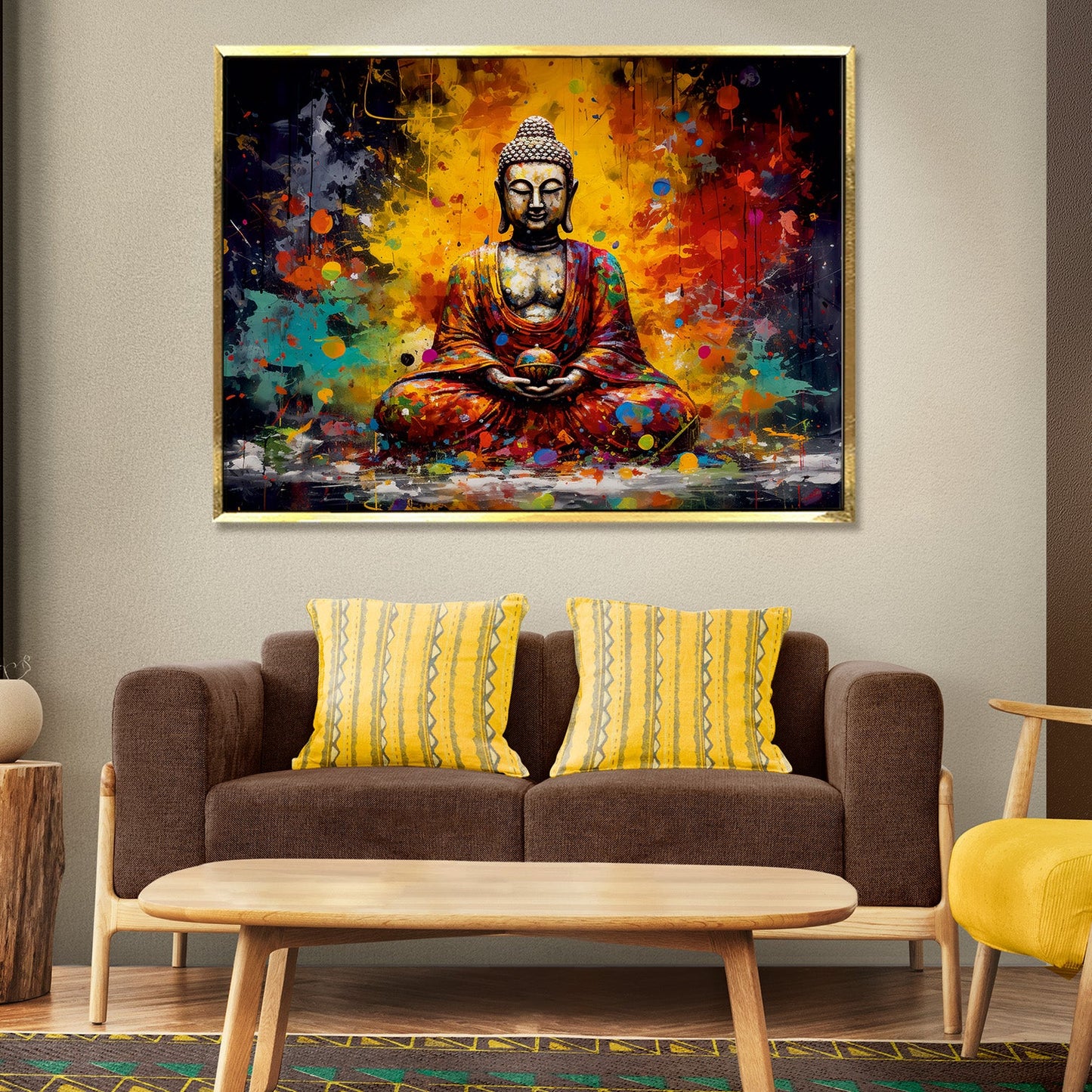 Lord Buddha Meditation Canvas Wall Art For Home And Office Decoration