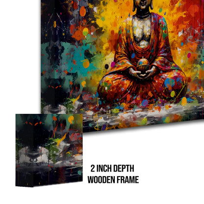 Lord Buddha Meditation Canvas Wall Art For Home And Office Decoration