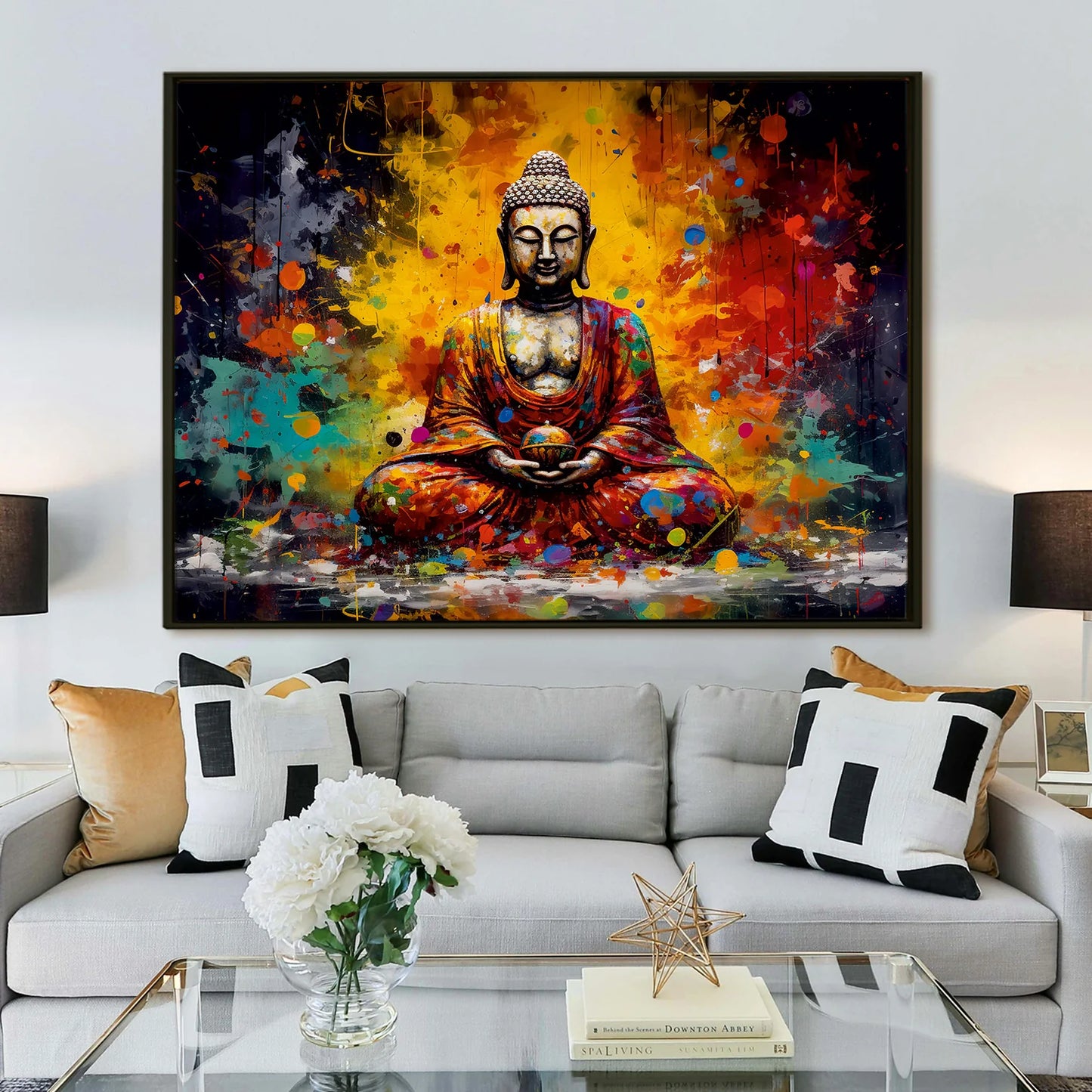 Lord Buddha Meditation Canvas Wall Art For Home And Office Decoration