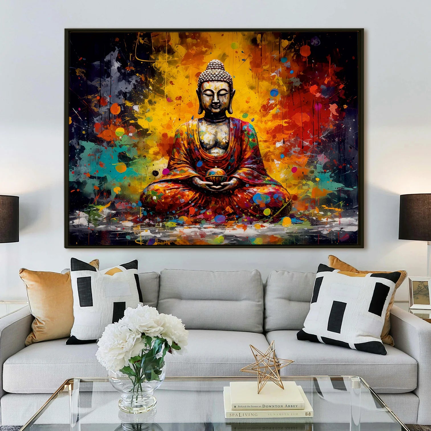 Lord Buddha Meditation Canvas Wall Art For Home And Office Decoration