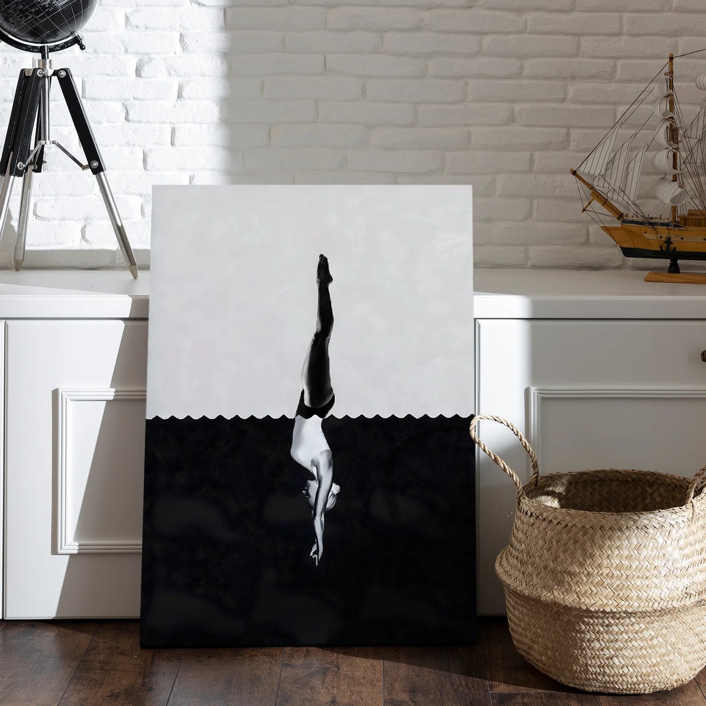 Black and White Canvas Wall Art Painting For Home And Office Decor