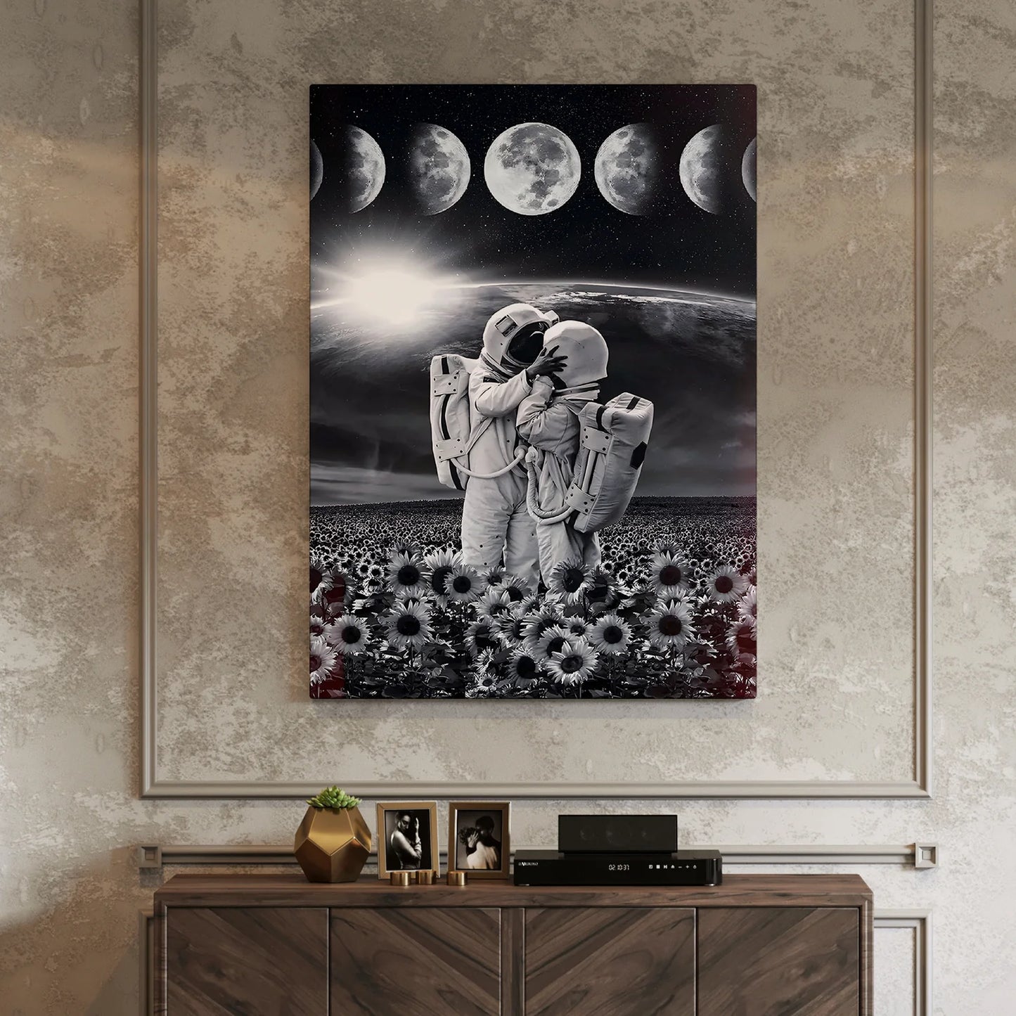 Black and White Space Canvas Wall Art Painting For Home Decor