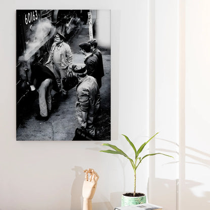 Black and White Vintage Canvas Wall Art Painting For Hotel 