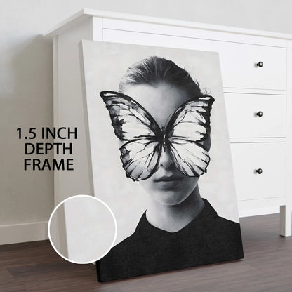 Black and White Woman Canvas Wall Art Painting For Hotel 