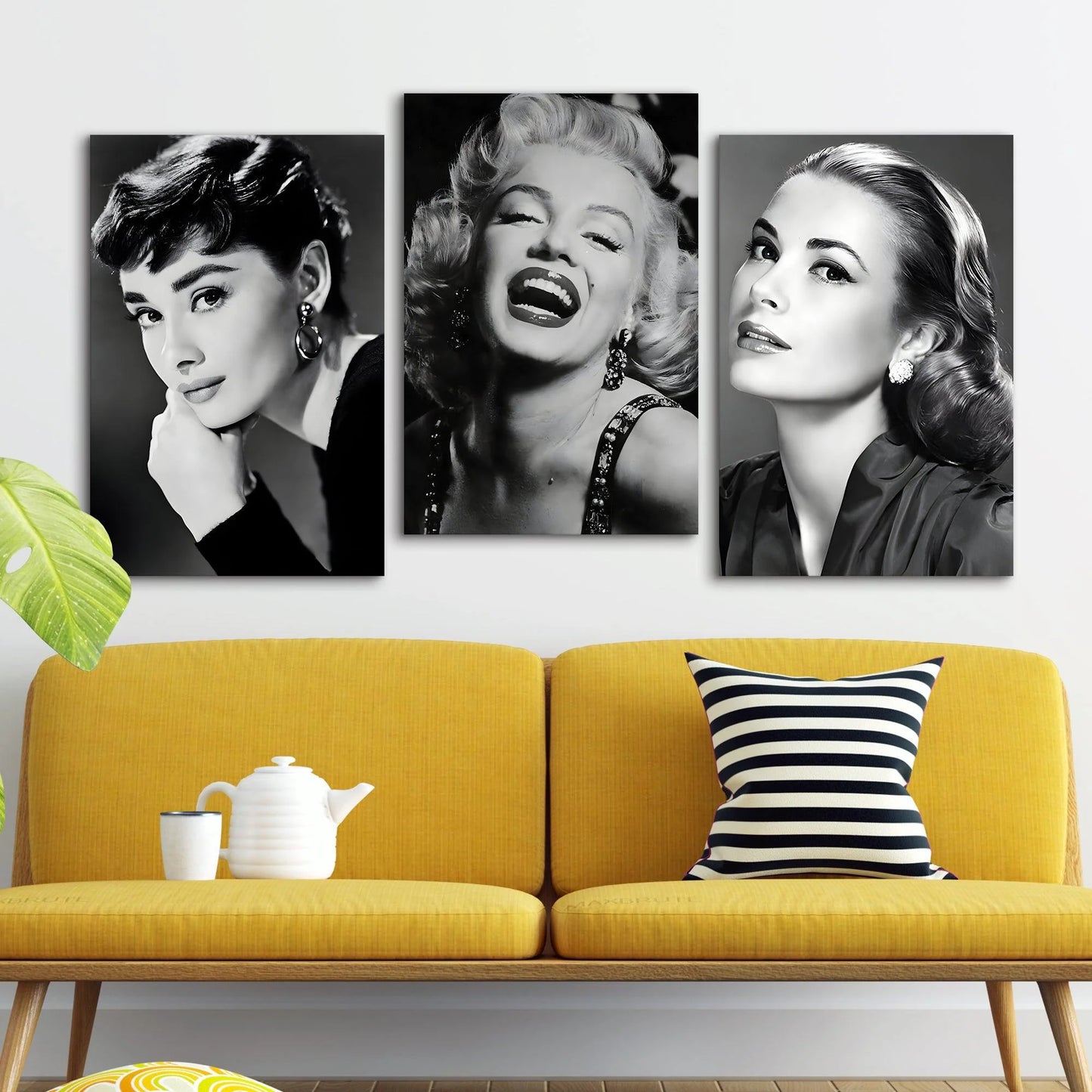 Black and White Woman Canvas Wall Art Painting For Hotel And Home Wall Decoration