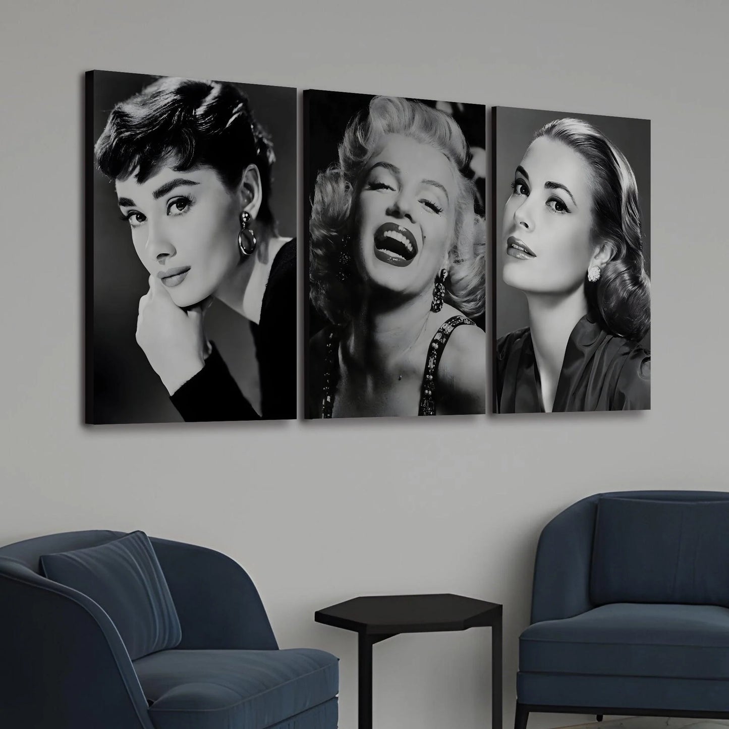 Black and White Woman Canvas Wall Art Painting For Hotel And Home Wall Decoration