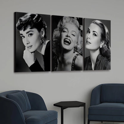 Black and White Woman Canvas Wall Art Painting For Hotel And Home Wall Decoration