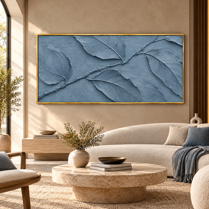Black Botanical Leaves Textured Wall Art for Modern Home decor
