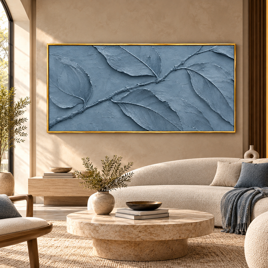 Black Botanical Leaves Textured Wall Art for Modern Home decor