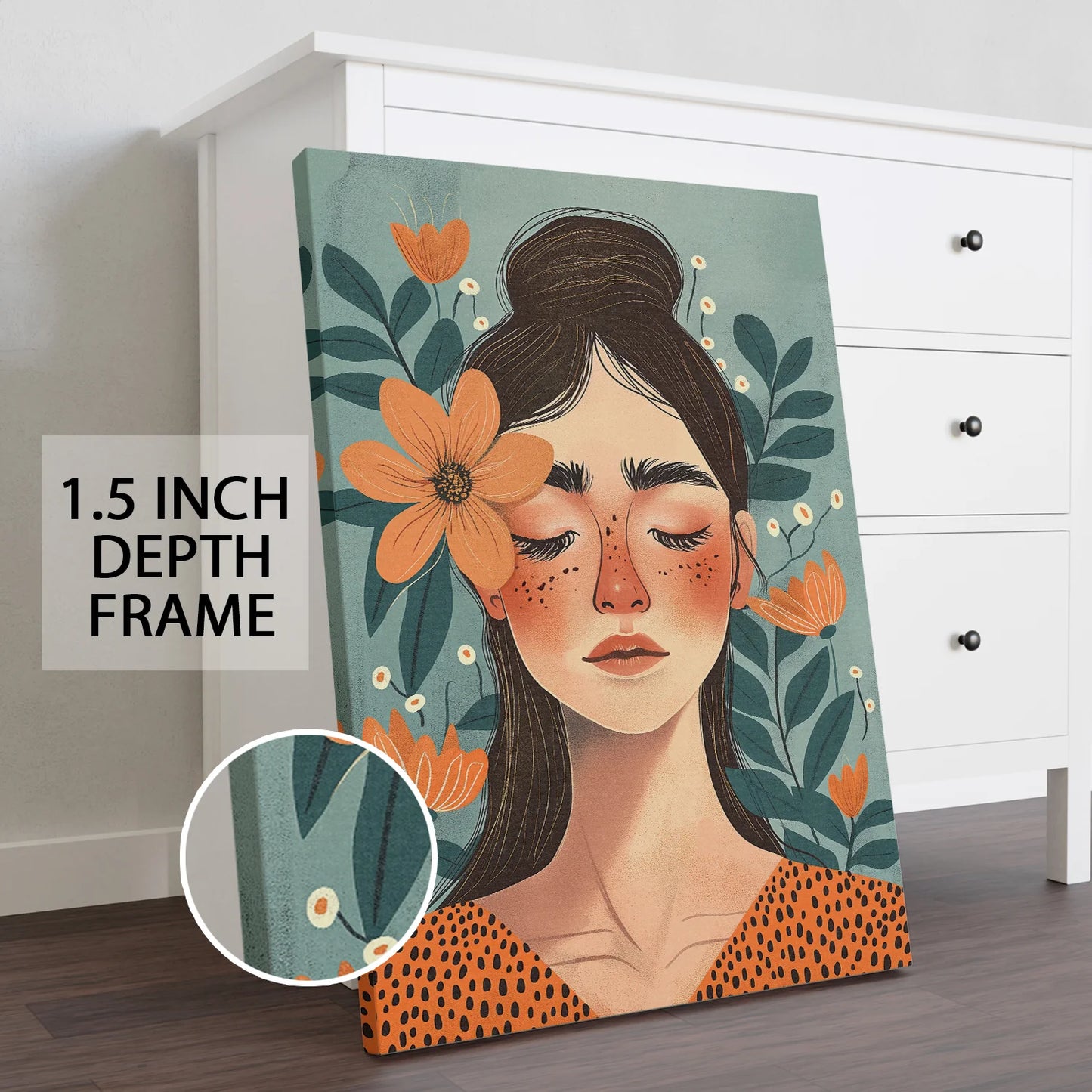 Boho and Chic Girl Canvas Wall Art Painting