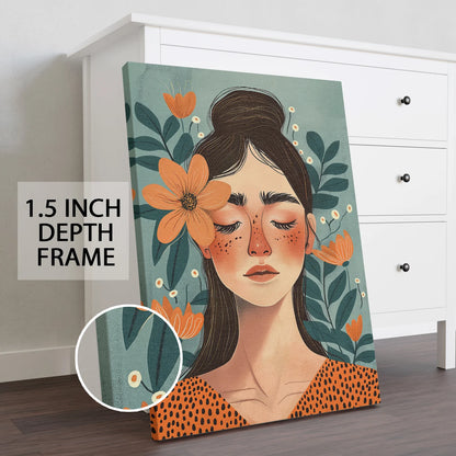 Boho and Chic Girl Canvas Wall Art Painting