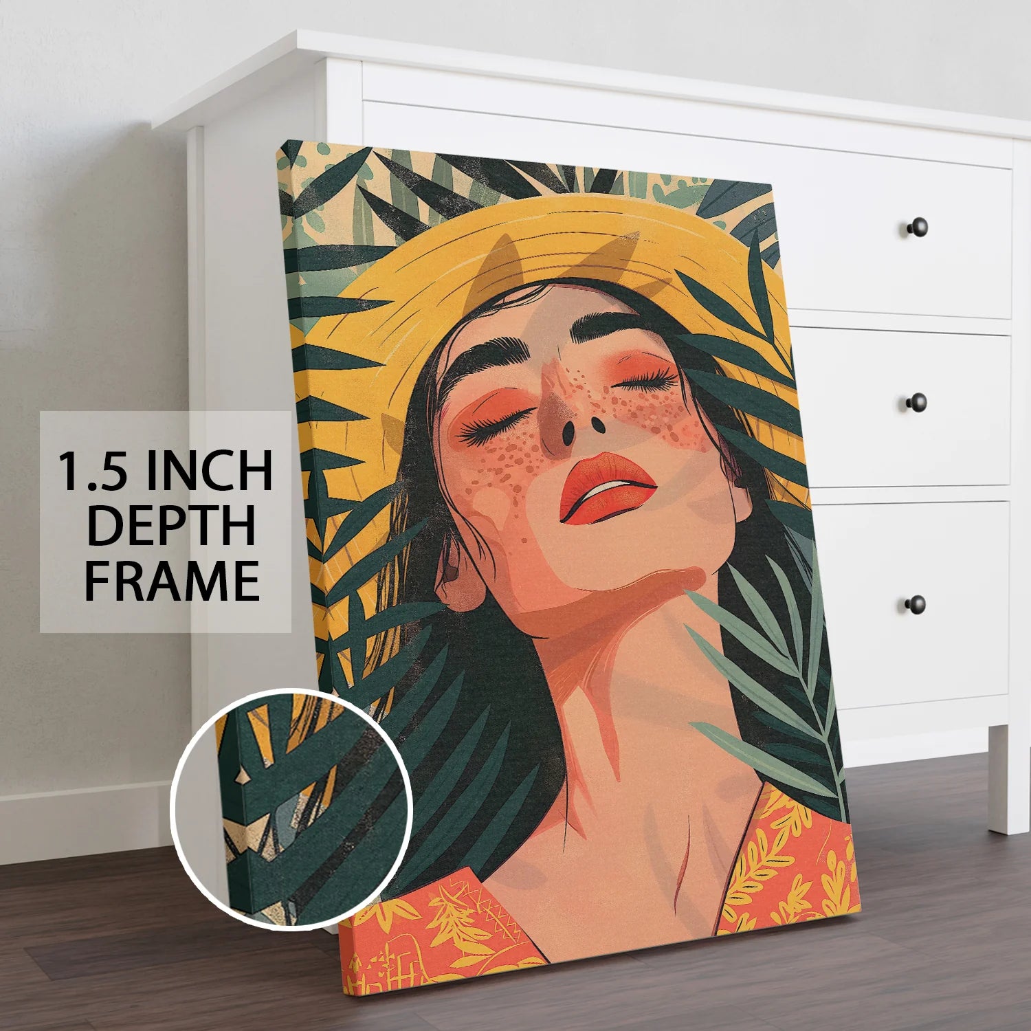 Boho and Chic Girl Canvas Wall Art Painting 