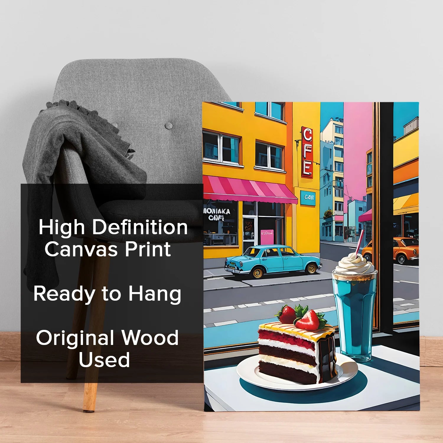 Cafe Corner Canvas Wall Art Painting For Hotel Room Decor