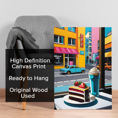 Cafe Corner Canvas Wall Art Painting For Hotel Room Decor