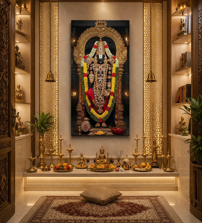 Divine Lord Venkateswara Canvas Wall Art for Home Decor