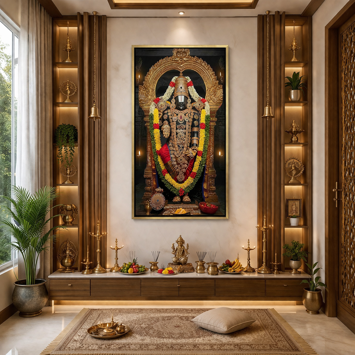 Divine Lord Venkateswara Canvas Wall Art for Home Decor