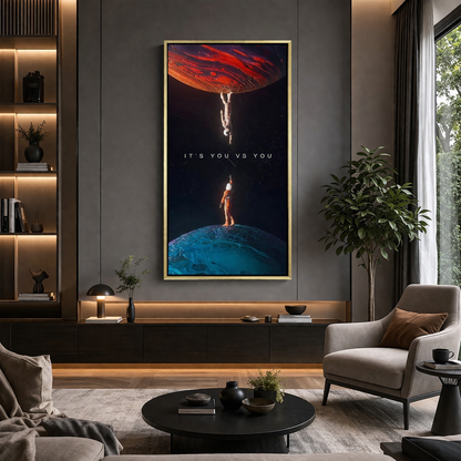 It's You vs You Motivational Canvas Wall Art for Home Decor