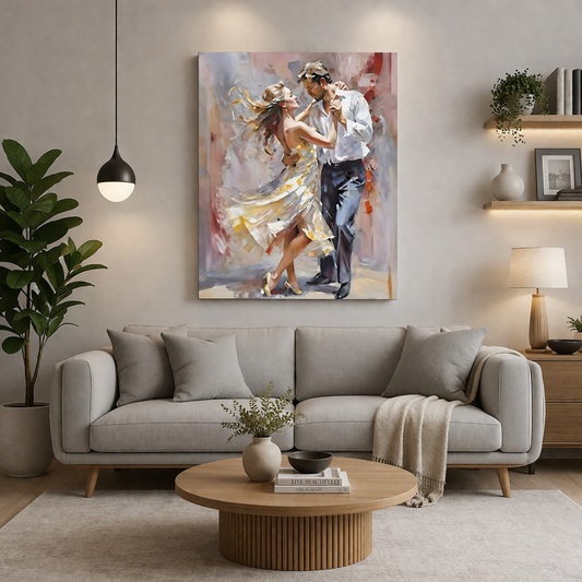 Romantic Couple Dancing Canvas Wall Art for Home Decor