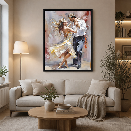 Romantic Couple Dancing Canvas Wall Art for Home Decor