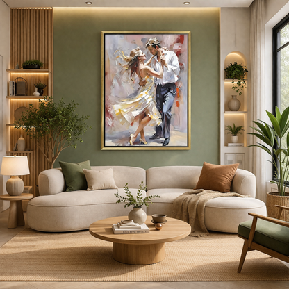 Romantic Couple Dancing Canvas Wall Art for Home Decor