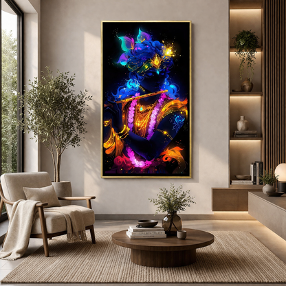Divine Lord Krishna Canvas Print Wall Art for Home Decor