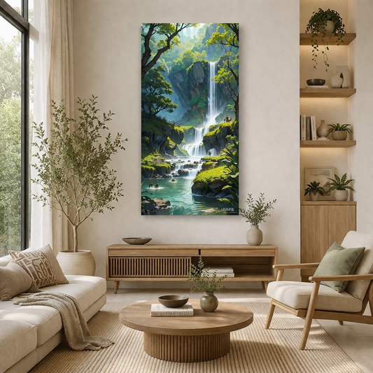 Waterfall Landscape Canvas Wall Art for Peaceful Home Decor