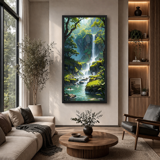 Waterfall Landscape Canvas Wall Art for Peaceful Home Decor