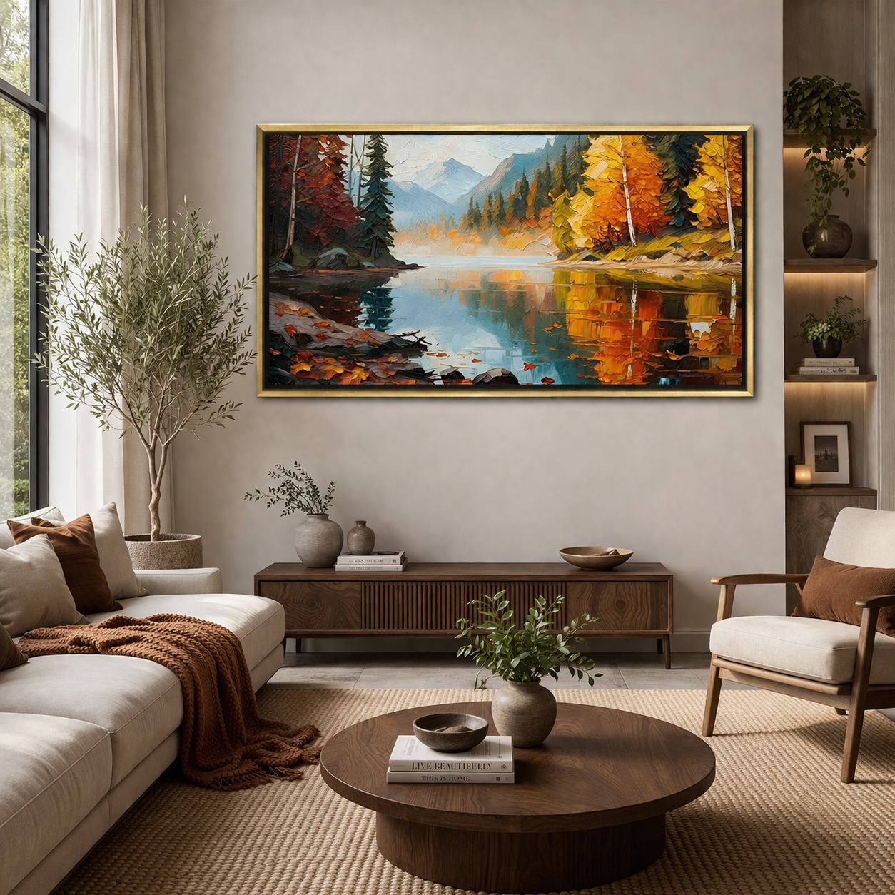 River Abstract Wall Art Canvas Print for Modern Home Decor
