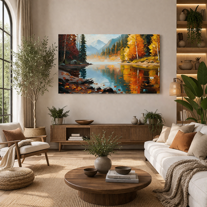 River Abstract Wall Art Canvas Print for Modern Home Decor