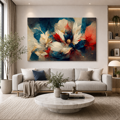 Abstract Floral Design Canvas Wall Art for Modern Home Decor